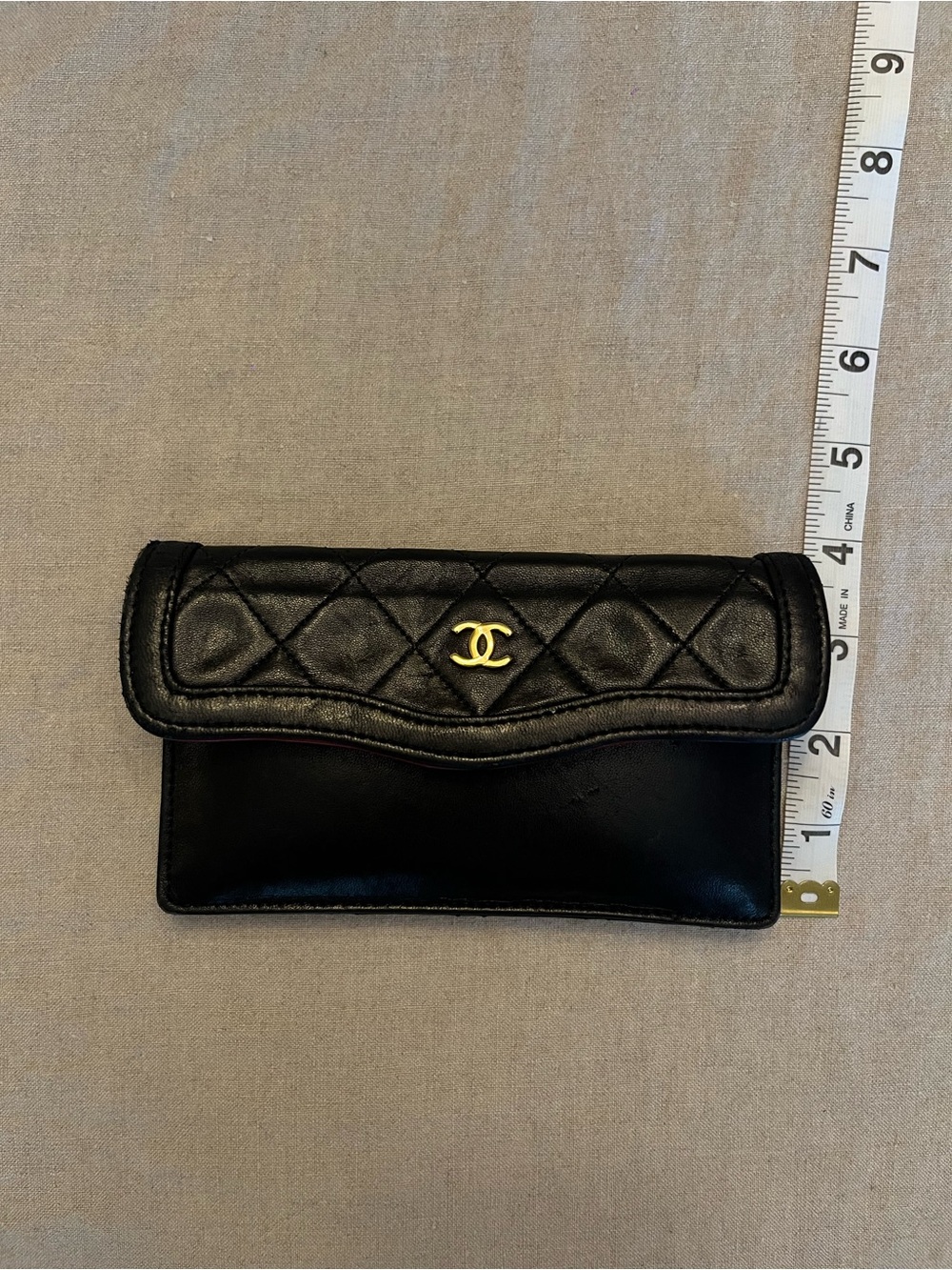 Vintage CHANEL Black Lambskin Clutch/Pouch - Picture 8 of 9